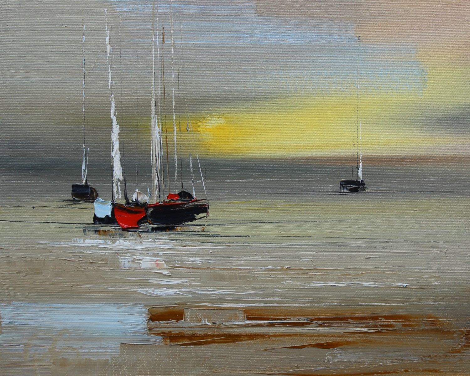 'Moonlit yachts' by artist Rosanne Barr